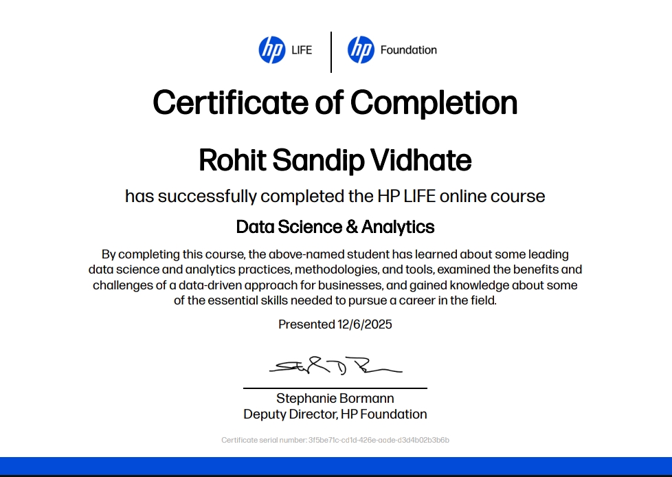 HP Certificate